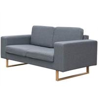 vidaXL Sofa 2-Sitzer Sofa Stoff Hellgrau