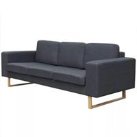 vidaXL 3-Sitzer Sofa Stoff Dunkelgrau Grau