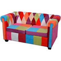 vidaXL Chesterfield Sofa 2-Sitzer Stoff Mehrfarbig