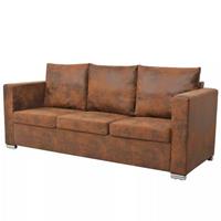 vidaXL 3-Sitzer Sofa 191 x 73 x 82 cm Künstliches Wildleder Braun