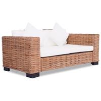 vidaXL 2-Sitzer-Sofa Natürliches Rattan Braun