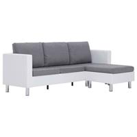 vidaXL 3-Sitzer-Sofa mit Kissen  Weiß