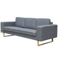 vidaXL 3-Sitzer Sofa Stoff Hellgrau Grau