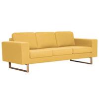 vidaXL 3-Sitzer-Sofa Stoff  Gelb