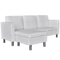 vidaXL L-förmiges Sofa 3-Sitzer Kunstleder  Weiß