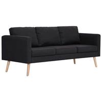 vidaXL 3-Sitzer-Sofa Stoff  Schwarz