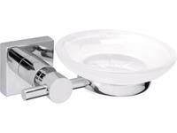 tesa hukk Seifenschale Chrom (glänzend), Weiß (satiniert)