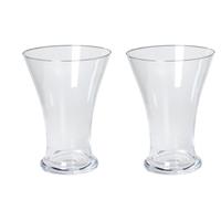 Bellatio 2x Taps uitlopende vazen glas 25 cm Transparant