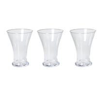 Bellatio 3x Taps uitlopende vazen glas 25 cm Transparant