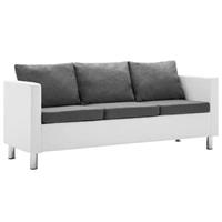 vidaXL 3-Sitzer-Sofa Kunstleder  Weiß
