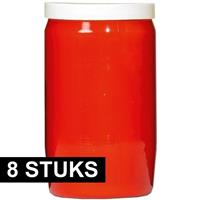 Candles by Spaas 8x Rode grafkaarsen/gedenklichten 6 x 10 cm 3 dagen Rood