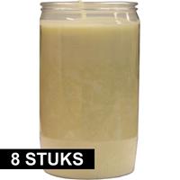 Candles by Spaas 8x Witte grafkaarsen/gedenklichten 6 x 10 cm 3 dagen Wit