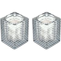 Candles by Spaas 2x Transparante kaarsenhouders met kaars 7 x 10 cm 24 branduren Transparant