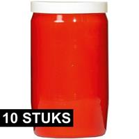 Candles by Spaas 10x Rode grafkaarsen/gedenklichten 6 x 10 cm 3 dagen Rood