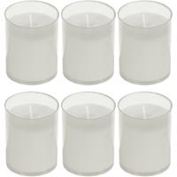 Candles by Spaas 6x Witte kaars navulling voor kaarsenhouder 7x10 cm 24 branduren Wit