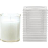 Candles by Spaas 1x Matte kaarsenhouder met kaars 7 x 10 cm 24 branduren Transparant