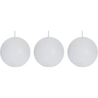 Candles by Spaas 3x Witte rustieke bolkaarsen 8 cm 24 branduren Wit