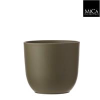 micadecorations Tusca pot rond groen h18,5xd19,5 cm I 