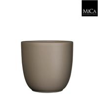 micadecorations Tusca pot rond taupe mat h25xd28 cm 