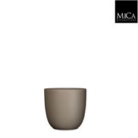 micadecorations Tusca pot rond taupe mat h13xd13,5 cm 