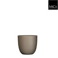 micadecorations Tusca pot rond taupe mat h14xd14,5 cm 