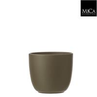 micadecorations Tusca pot rond groen h14xd14,5 cm I 