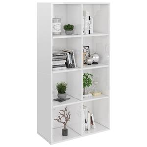 vidaXL Boekenkast/dressoir 66x30x130 cm bewerkt hout hoogglans wit