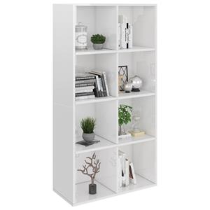 vidaXL Bücherregal/Sideboard Hochglanz- Weiß