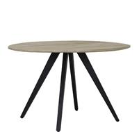 Light & Living Ronde eettafel MAGNIFERA - mango hout-zwart - Ø120x78