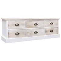 VidaXL Halbankje 115x30x40 Cm Hout Wit En Lichtbruin