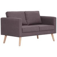 vidaXL 2-Sitzer-Sofa Stoff Taupe Braun