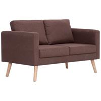 vidaXL 2-Sitzer-Sofa Stoff  Braun