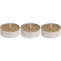 3x Gouden glitter waxinelichtjes/theelichtjes 6 cm Goudkleurig