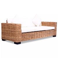 vidaXL 3-Sitzer-Sofa Natürliches Rattan Braun