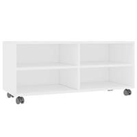 VidaXL Tv-meubel met wieltjes 90x35x35 cm spaanplaat wit