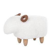 Beliani LAMB Hocker Licht houtkleur Polyester