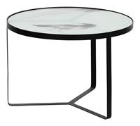 bepurehome Bijzettafel Fly zwart metaal/glas 38xø55cm