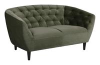 ACTONA GROUP 2-Sitzer Ria Sofa, Couch, Doppelsofa, Loveseat, Samtstoff, Massivholz-Beine, Taschenfederkern, Tufting, mit Armlehnen