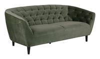 ACTONA GROUP 3-Sitzer Ria Couch, Sofa, Samtstoff, Massivholz-Beine, Taschenfederkern, Tufting, mit Armlehnen