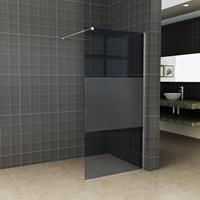 Wiesbaden Inloopdouche Slim Rookglas met Middenband 110x200 8 mm Nano Coating