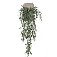 Bellatio Kantoor kunstplant groene Eucalyptus hangplant/tak 75 cm Groen