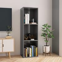 vidaXL Boekenkast/Tv-meubel 36x30x114 cm spaanplaat hoogglans grijs