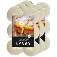 Candles by Spaas 36x Geurtheelichtjes White Cake Vanilla/wit 4,5 branduren Creme