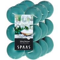 Candles by Spaas 36x Maxi geurtheelichtjes Minty Hammam/mintgroen 10 branduren Groen
