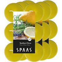 Candles by Spaas 36x Maxi geurtheelichtjes Southern Citrus/geel 10 branduren Geel