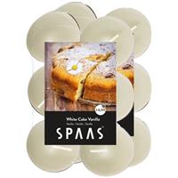 Candles by Spaas 24x Geurtheelichtjes White Cake Vanilla/wit 4,5 branduren Creme