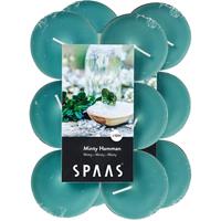 Candles by Spaas 24x Maxi geurtheelichtjes Minty Hammam/mintgroen 10 branduren Groen