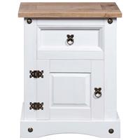 vidaXL Nachtkastje 53x39x67 cm Mexicaans grenenhout Corona-stijl wit