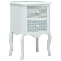 vidaXL Nachttisch Weiß und Grau 43 x 32 x 65 cm MDF Mehrfarbig