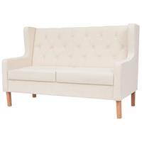 vidaXL Sofa 2-Sitzer Sofa Stoff Cremeweiß